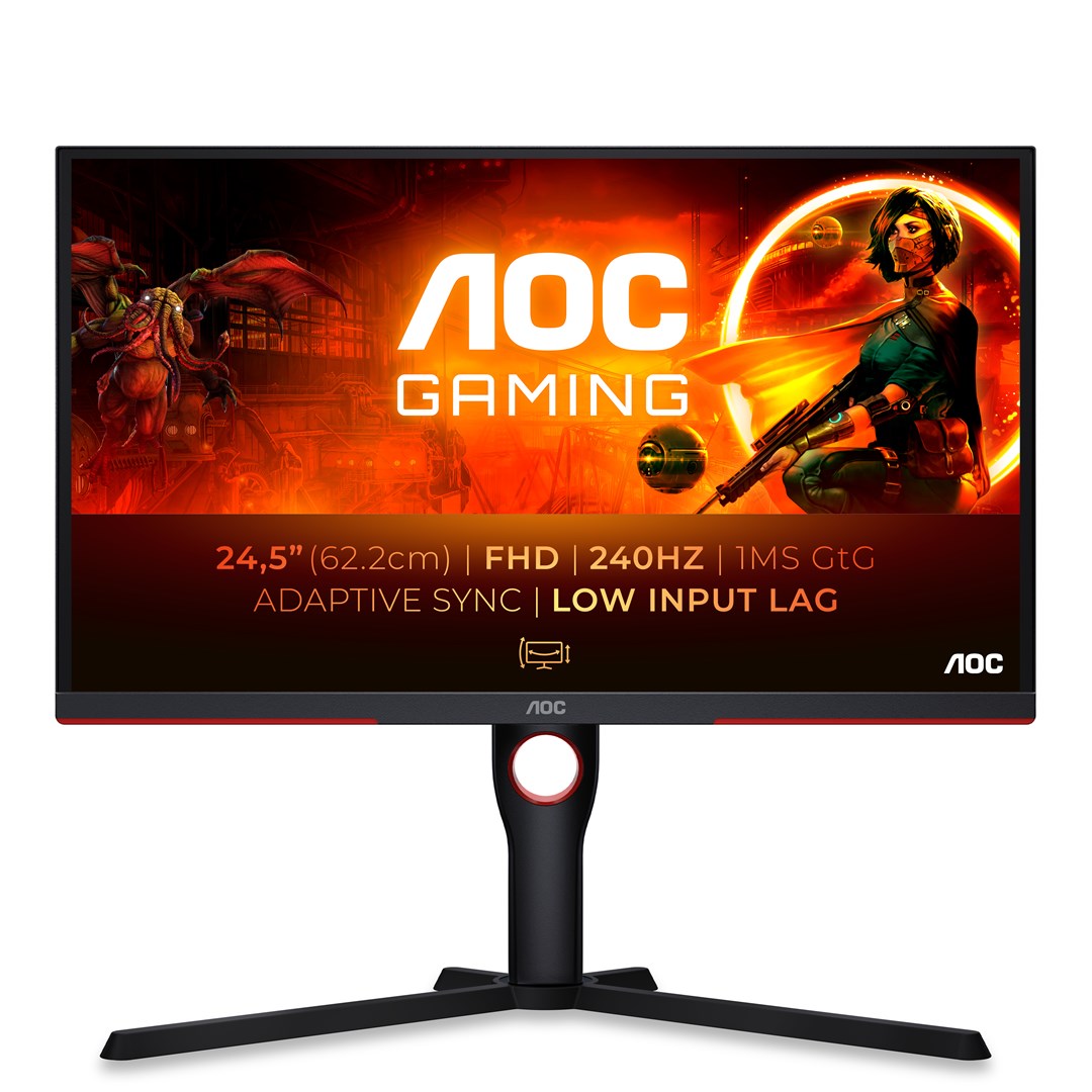 AOC 25G3ZM/BK Гејминг Монитор, 24.5  , FHD, 240 Hz, Црн