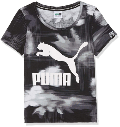 Maicë për fëmijë Puma Kinder Classics Aop Tee Shirt, e zezë nr 140
