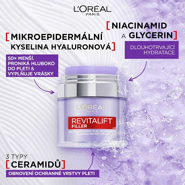 Krem për fytyrë L´Oréal Paris Revitalift Filler Plumping Water-Cream, 50 ml