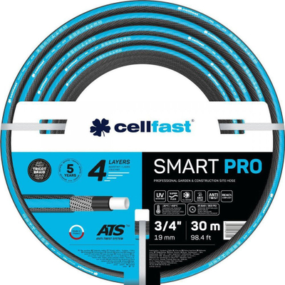 Гумен црево за вода за градина Cellfast Smart Pro ATS 3/4", 30 m, зелено