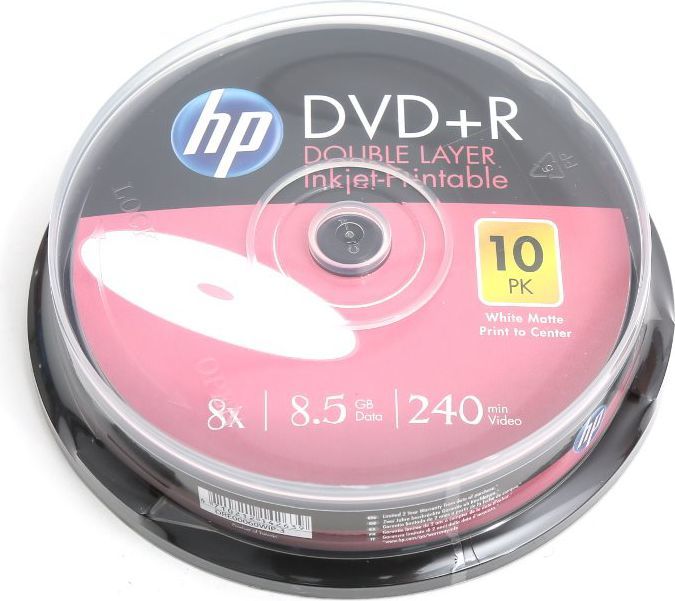 Disqe HP DVD + R DL 8.5GB 8x WHITE FF InkJet, me printim, 10 copë Disqe HP DVD + R DL 8.5GB 8x WHITE FF InkJet, me printim, 10 copë