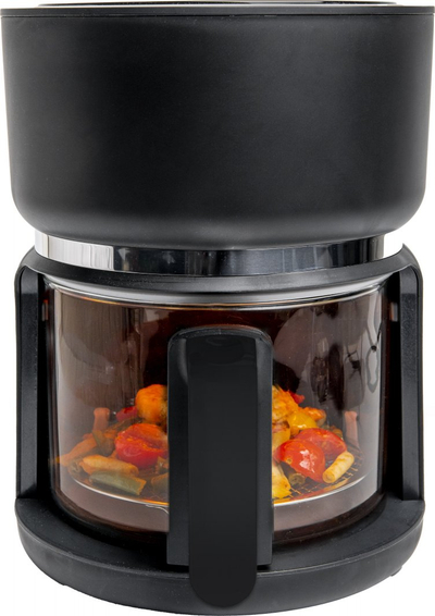 Fritezë me avull 4Swiss ABB-G24 Pure Glass, e zezë