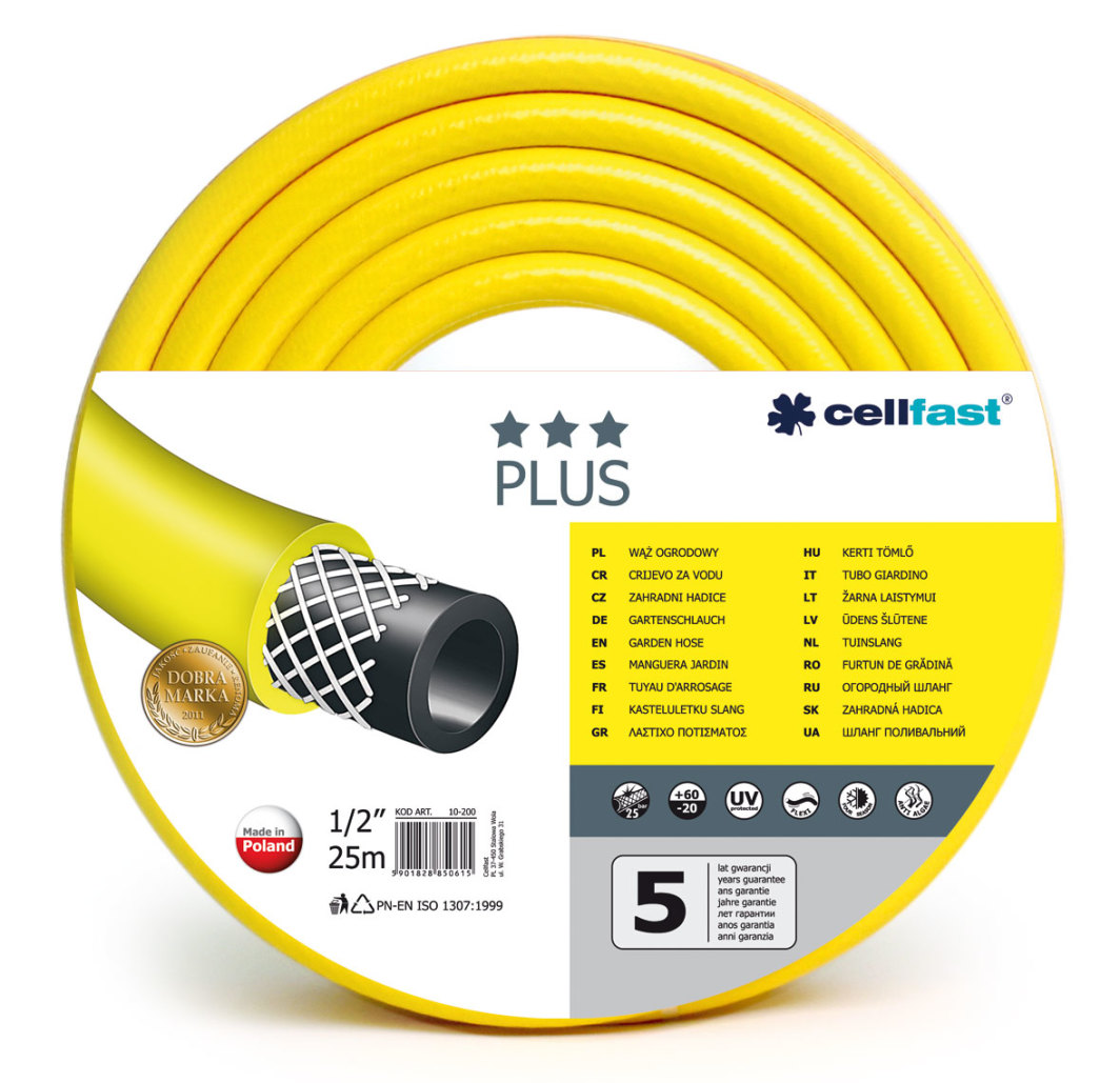 Zorrë kopshti Cellfast Plus 1/2 ", 25m, e verdhë