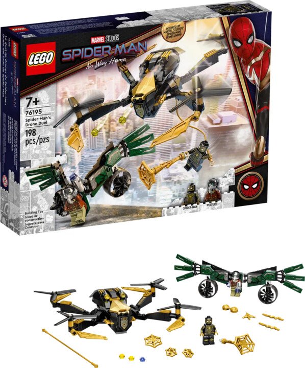 Set lodër LEGO® Marvel Super Heroes 76195 Spider-Man and drone duel, 198 pjesë Set lodër LEGO® Marvel Super Heroes 76195 Spider-Man and drone duel, 198 pjesë