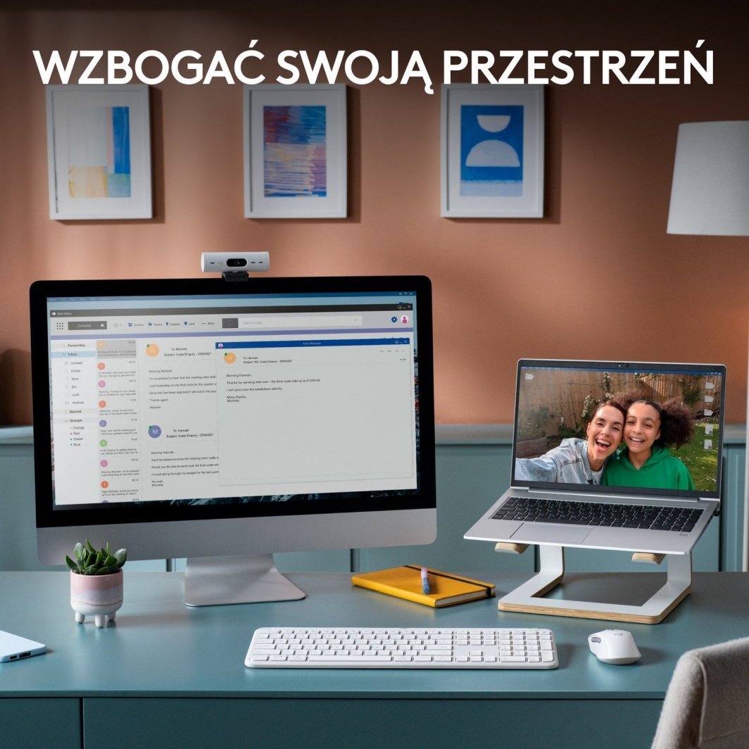 Tastierë Logitech K950, wireless, US INTL, e bardhë