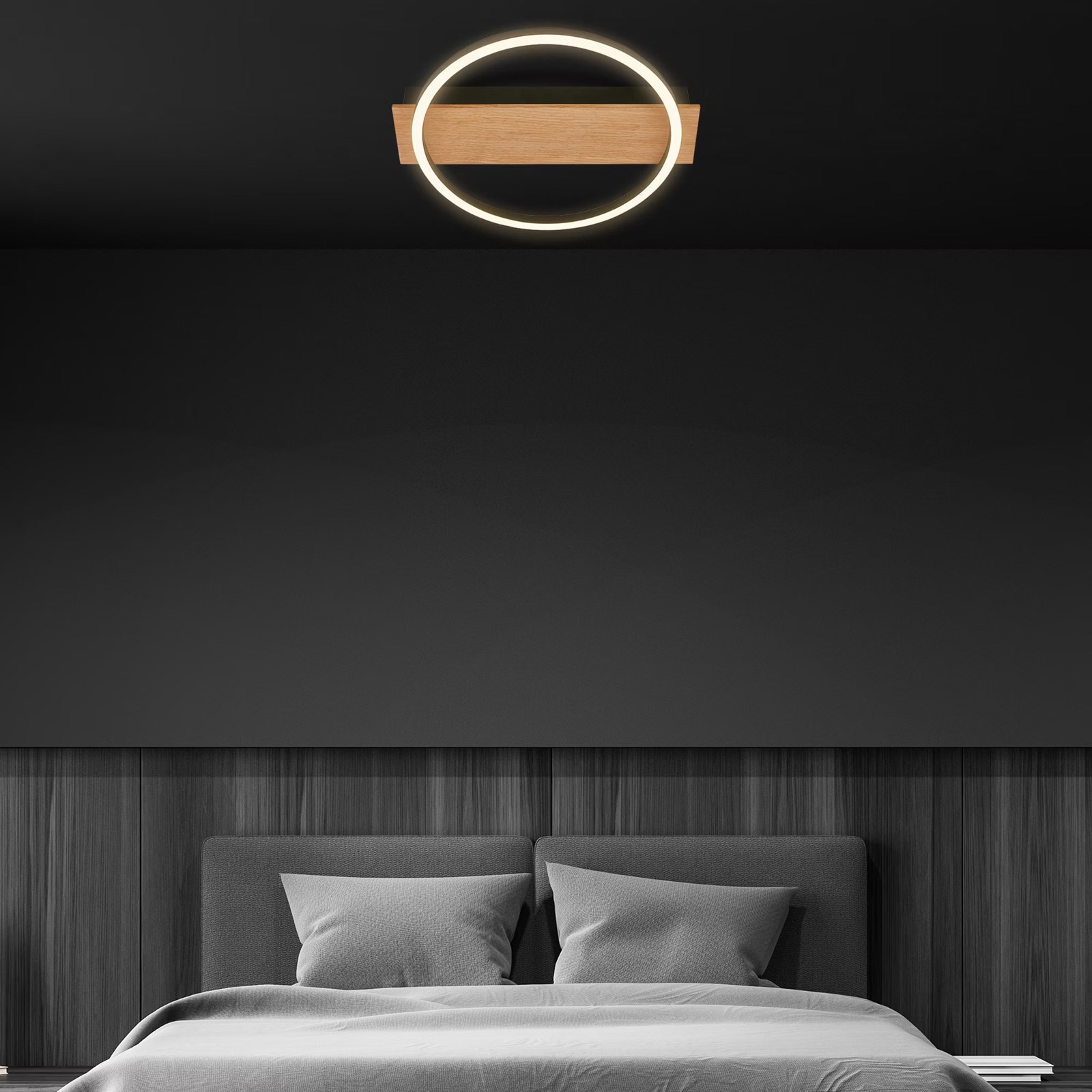 Ndriçues Briloner LED 13 W,  1400 lm, 3000K, 34×30×6cm, i zi/kafe