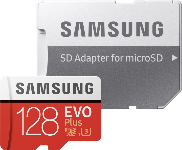Kartë memorie Samsung EVO Plus Micro SDXC, 128 GB, UHS-I U3 + përshtatës SD