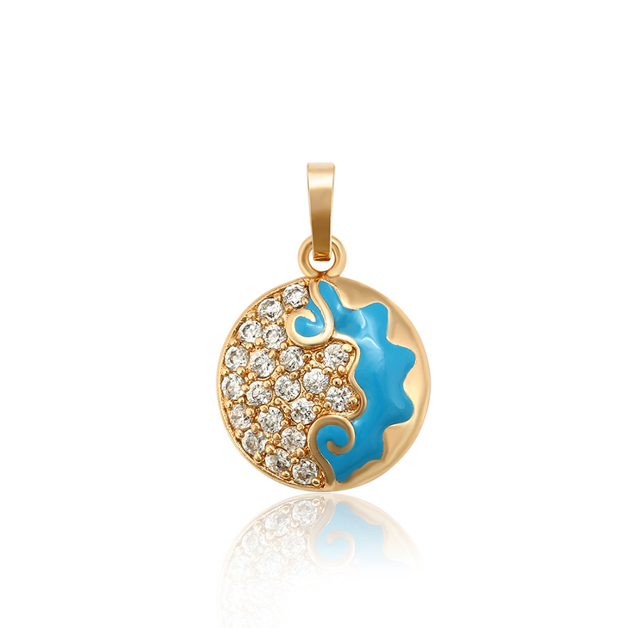 Varëse elegante e praruar në ari 18 karatësh mbretërore orientale VE18KMO, ari/kaltër Varëse elegante e praruar në ari 18 karatësh mbretërore orientale VE18KMO, ari/kaltër