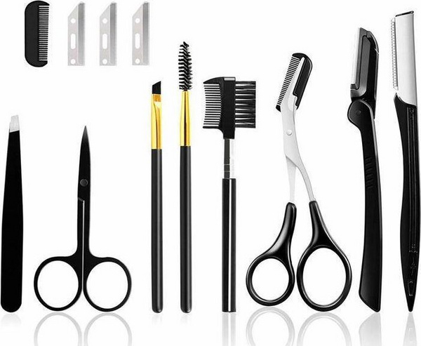 Set Aptel AG125C për vetulla dhe qerpikë, 11 pjesë, i zi