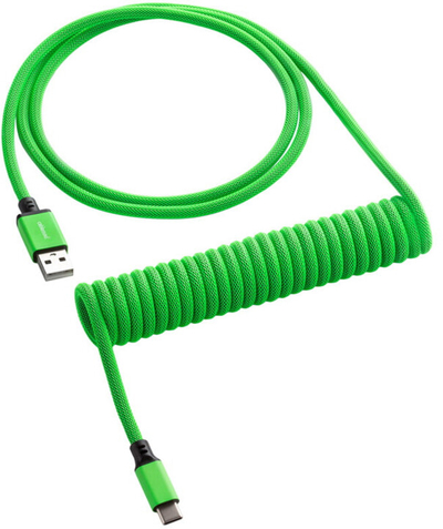 Kabllo spirale CableMod Classic, USB-C/USB-A, 1.5m, e gjelbër