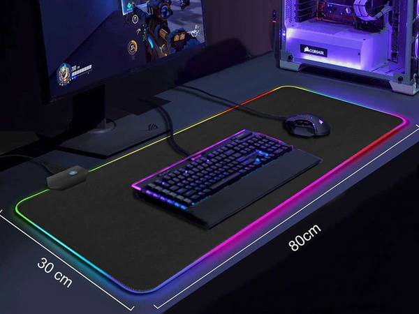 Mauspad Alogy RGB, XL, i zi