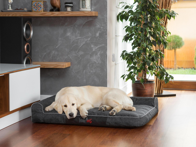 Shtrat për qen Hobbydog Bed Best, madhësia XL, material eco-linen, i zi