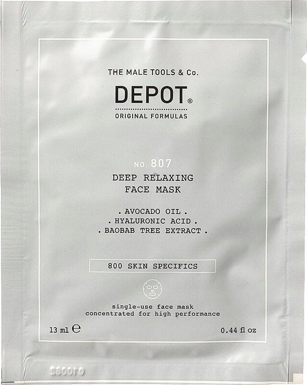Set maska fytyre Depot 800 Skin Specifications No. 807, 12 copë, acid hyaluronik, 13ml