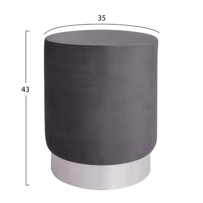 Stol Levy 35×43 cm (HM8408.01), gri/ argjendtë