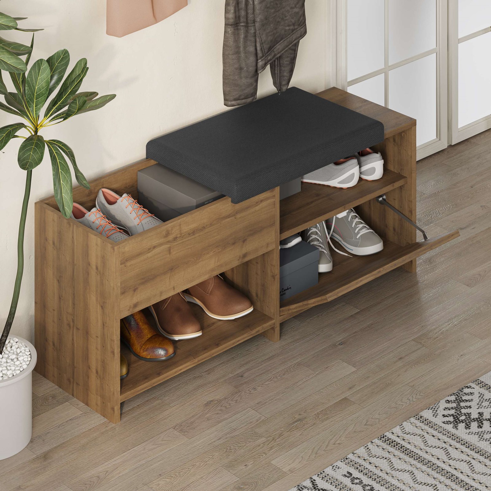 Stol për koridor Decortie Filux 51x120x 40cm, kafe