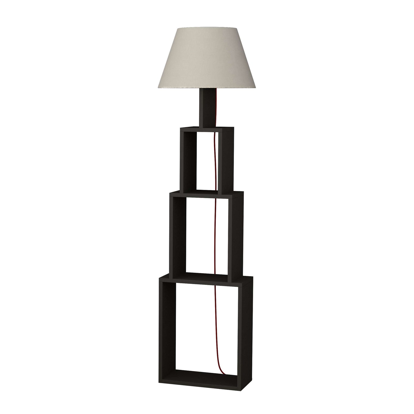 Llambë dyshemeje Decortie Tower 168cm, hiri / kafe e hapur