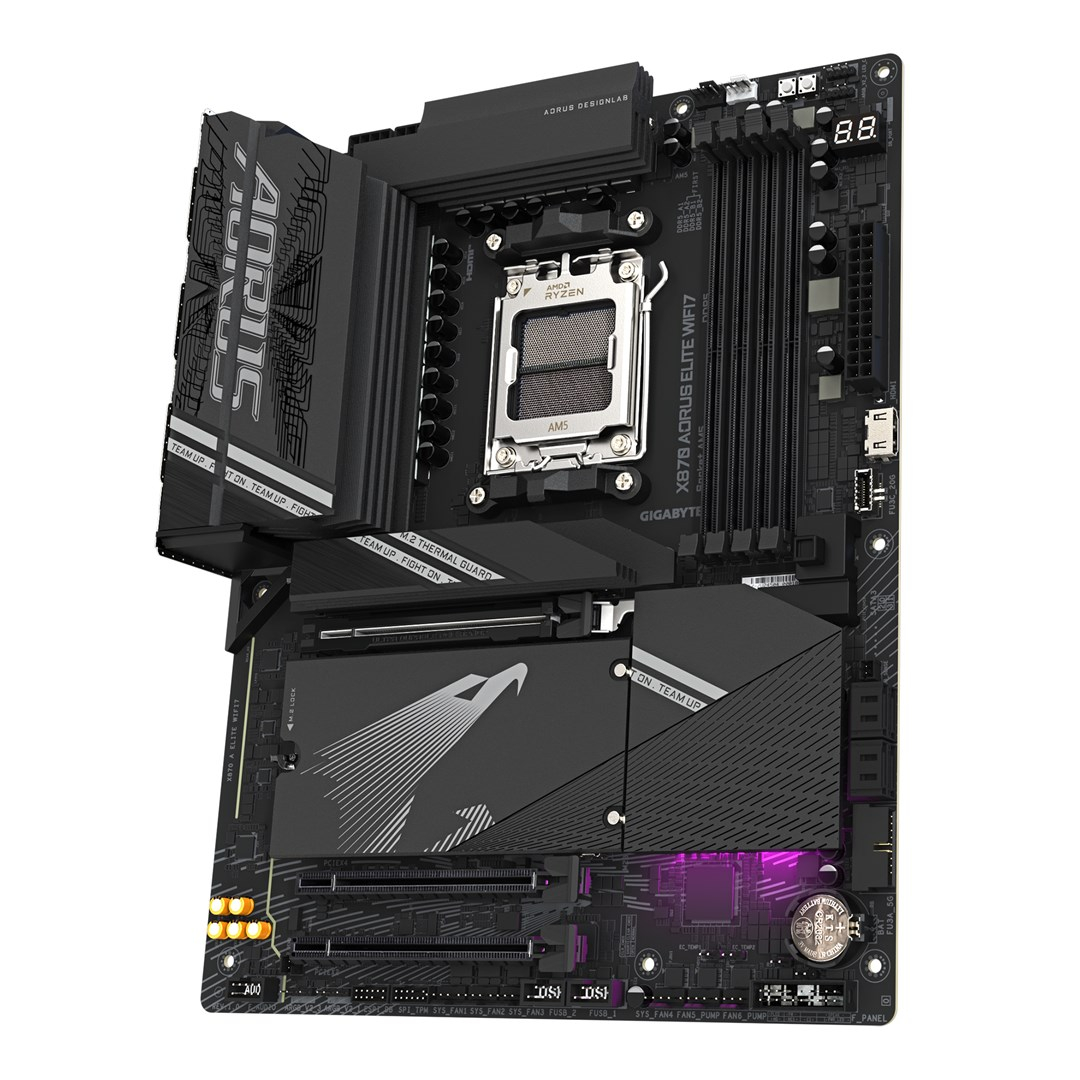 Pllakë amë GIGABYTE X870 AORUS ELITE WIFI7, AMD Ryzen 9000 CPUs, 16+2+2 VRM, 8000MHz DDR5 (OC), 3xPCIe 5.0 + 1xPCIe 4.0, Wi-Fi 7, 2.5GbE LAN, USB 4