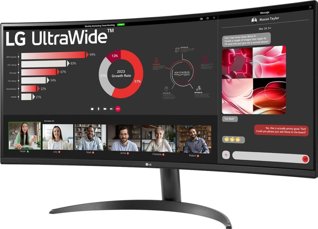 Monitor LG UltraWide, 34", 3440x1440 WQHD, i lakuar, i zi