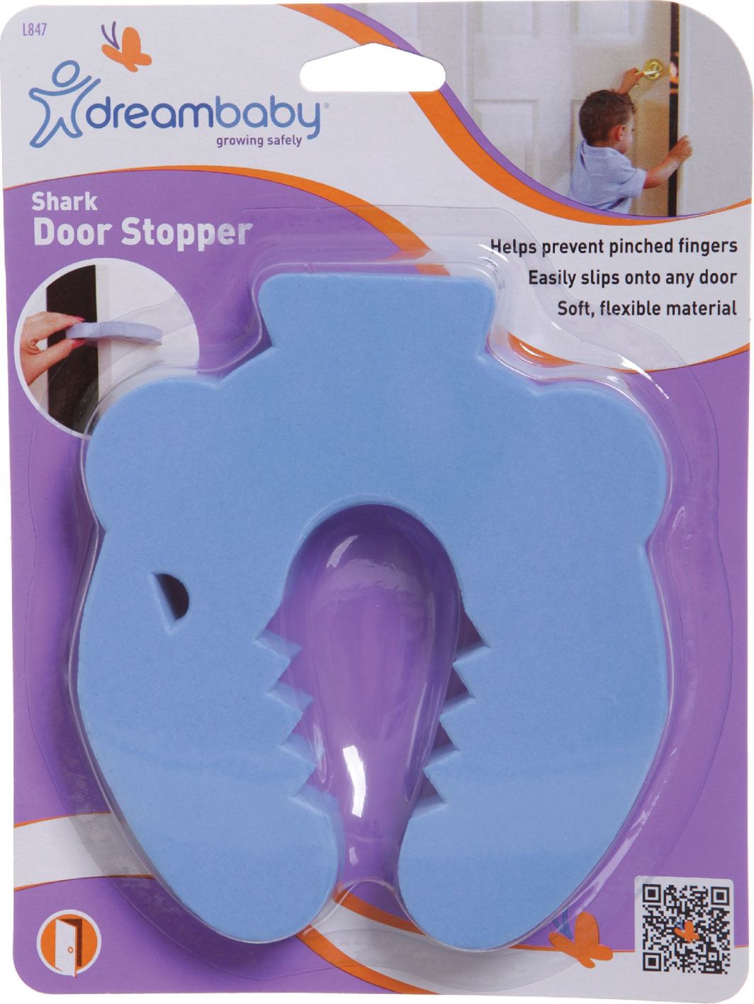 Mbivendosje në derë Dreambaby Shark (DRE000155), e kaltër