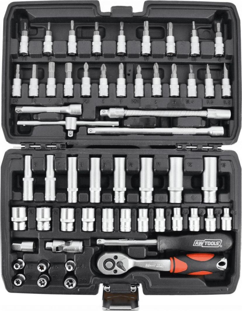 AWTOOLS 1/4 Комплет Насадки, 56 Делови