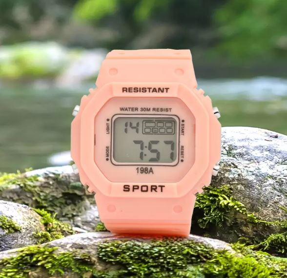 Orë digjitale Sport 198A Nrubi, rozë