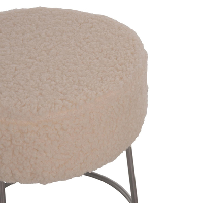 Stol Karlo Φ35x41Hcm (HM8411.23), bardhë/ argjendtë