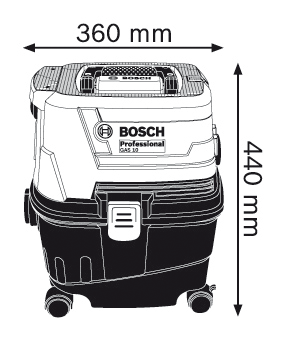 Fshesë industriale me korrent Bosch GAS 15 (B6019E5000), 1100 W