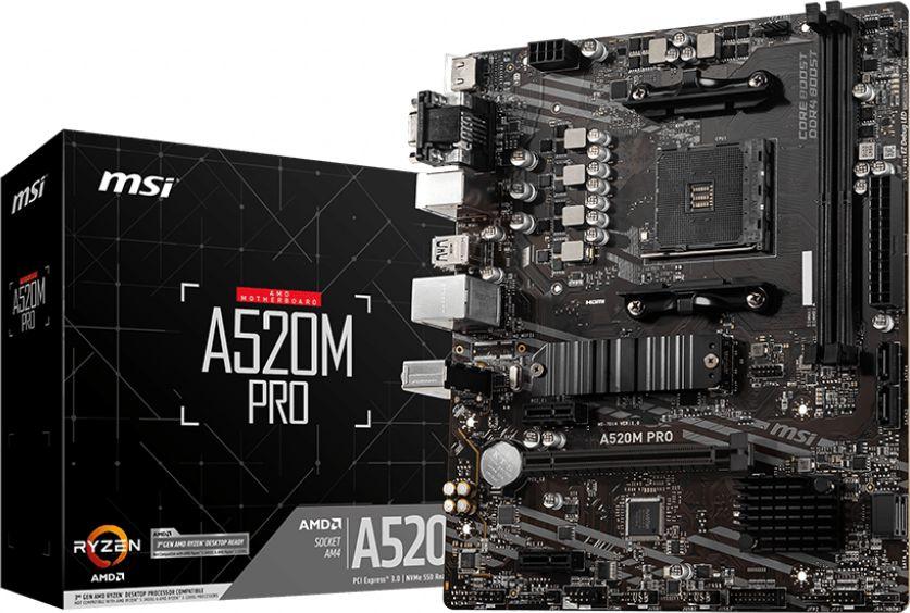 Pllakë Amë MSI A520M-PRO AMD AM4 MATX Gaming