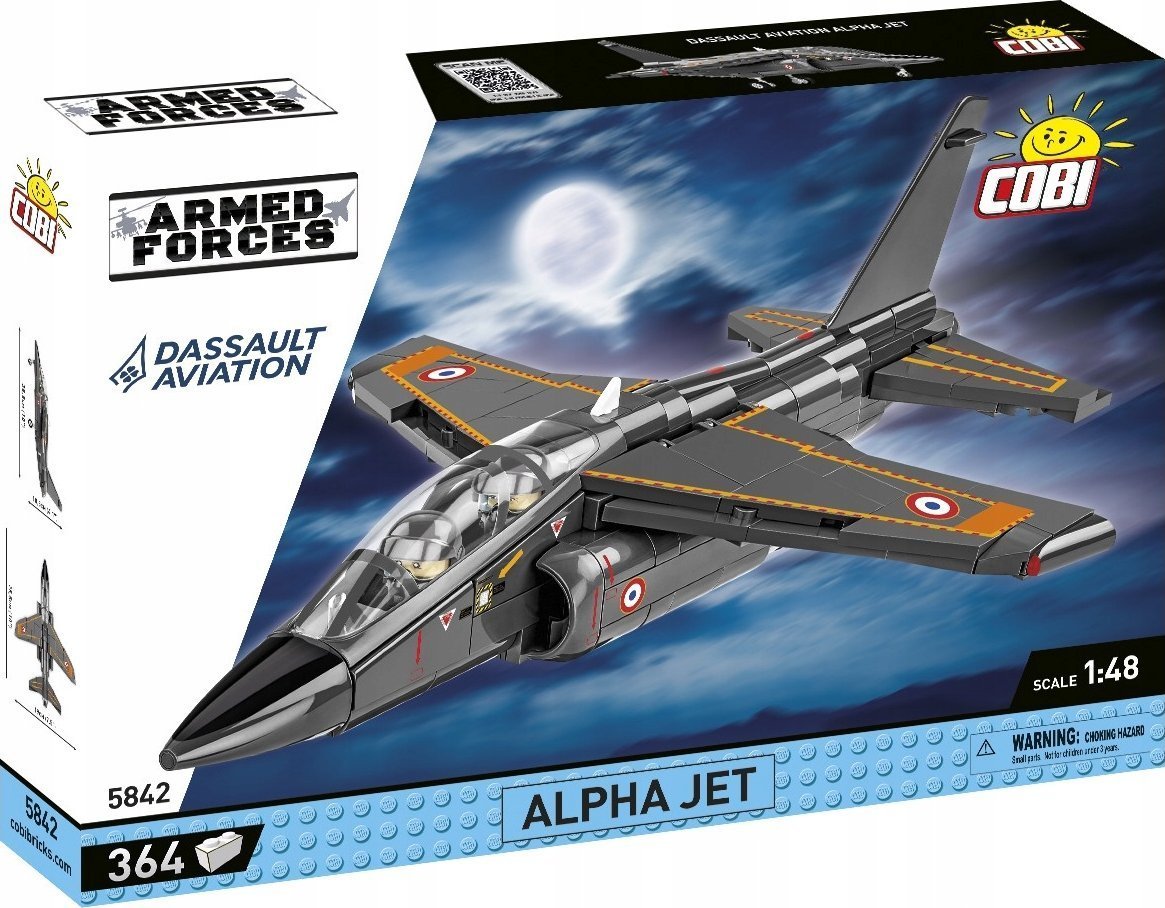 Alpha Jet Model Kit Set ndertimi COBI Alpha Jet, model avion 1:48, me figurina pilotesh ...