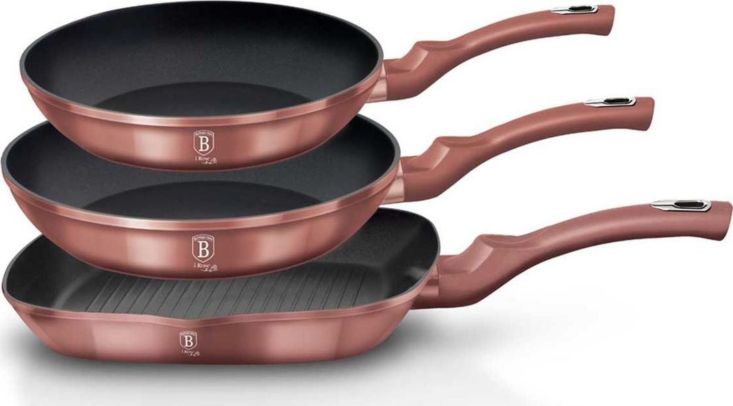 Set tiganësh Berlinger Haus I-Rose, 20 / 24 / 28 cm, rozë