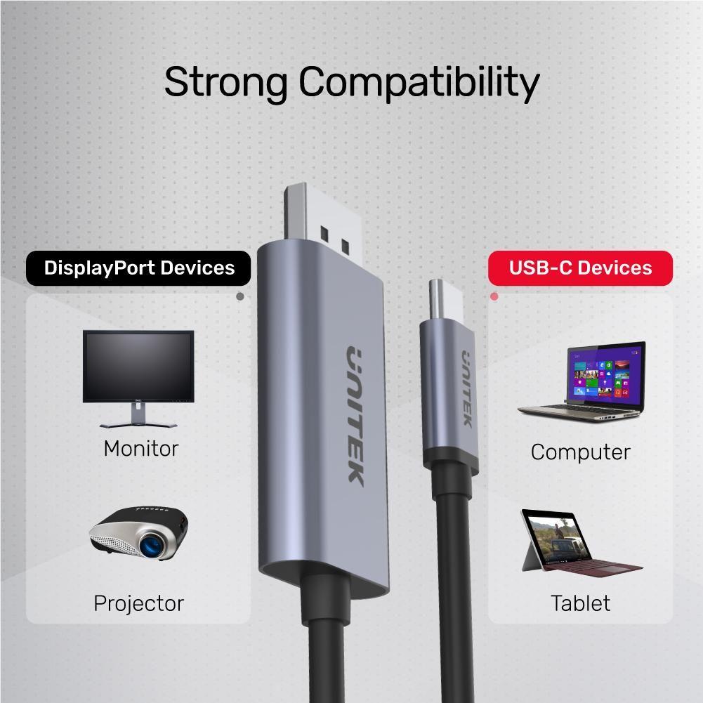 Përshtatës USB Unitek USB - DisplayPort, 2m, i zi