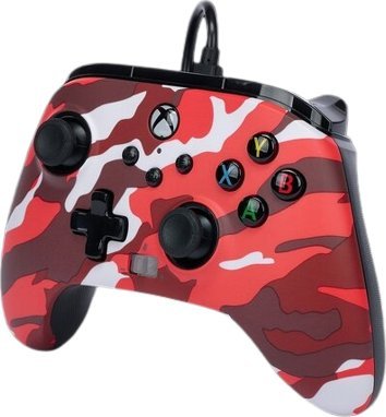 Kontroller PowerA Enhanced Red Camo, me kabllo, i bardhë / i kuq