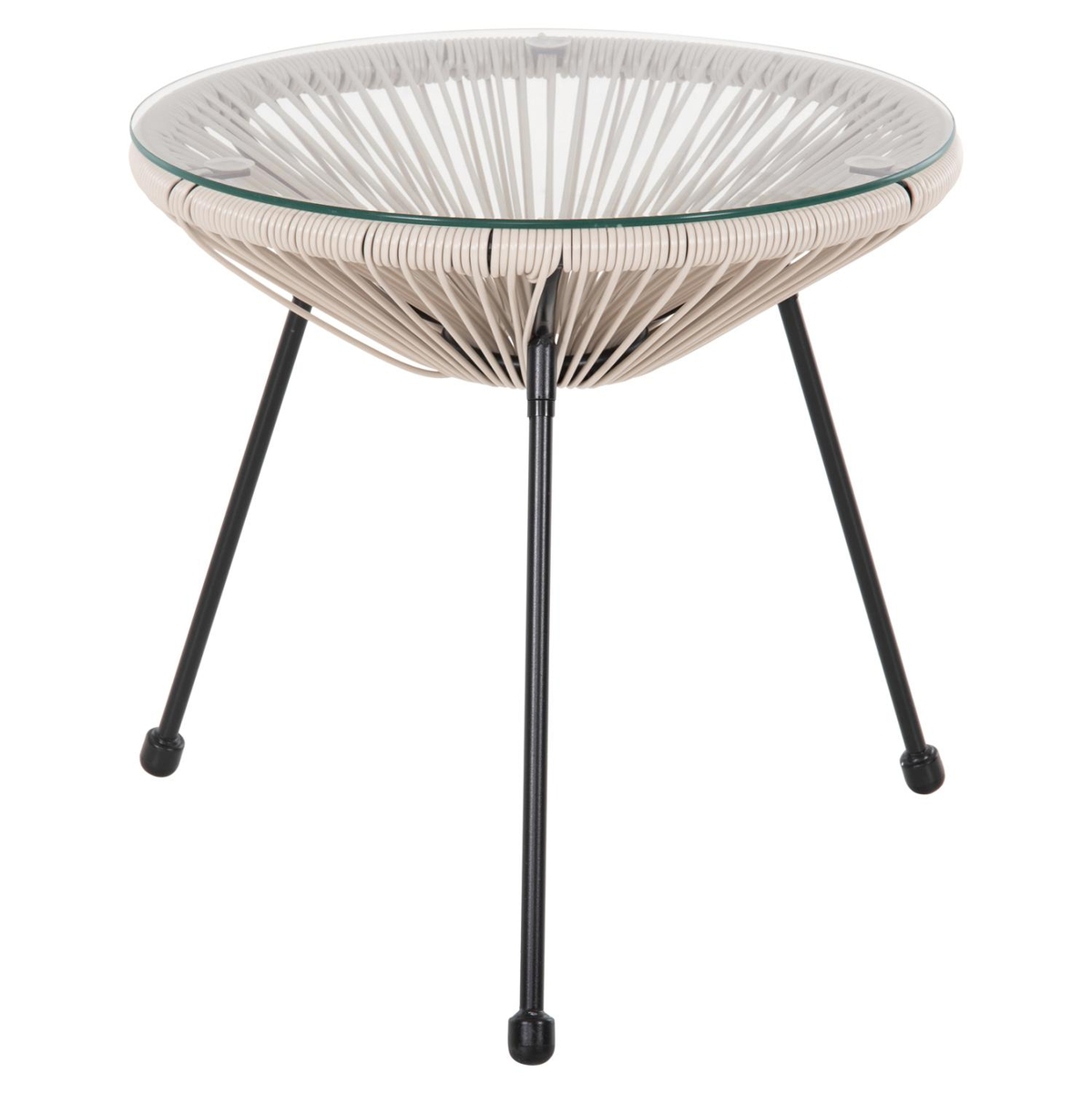 Tavolinë për kafe jashtme Allegra Φ47x45Hcm (HM5874.03), zezë/ bezhë