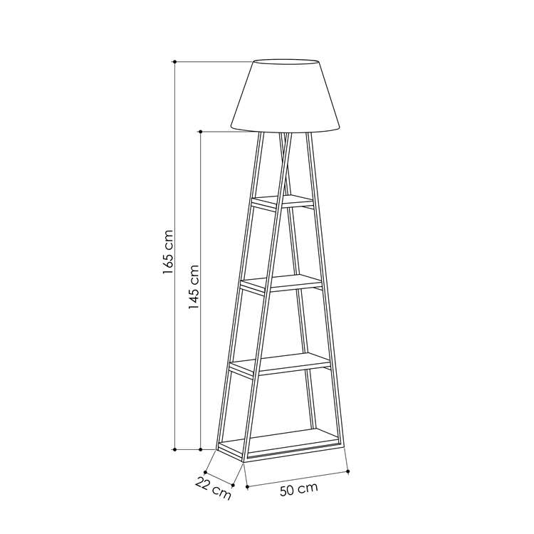 Llambë dyshemeje Decortie Pal 165cm, e zezë / kafe e hapur