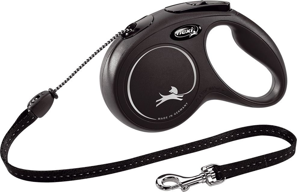 Litar automatik për kafshë Flexi New Classic, 5 m, i zi