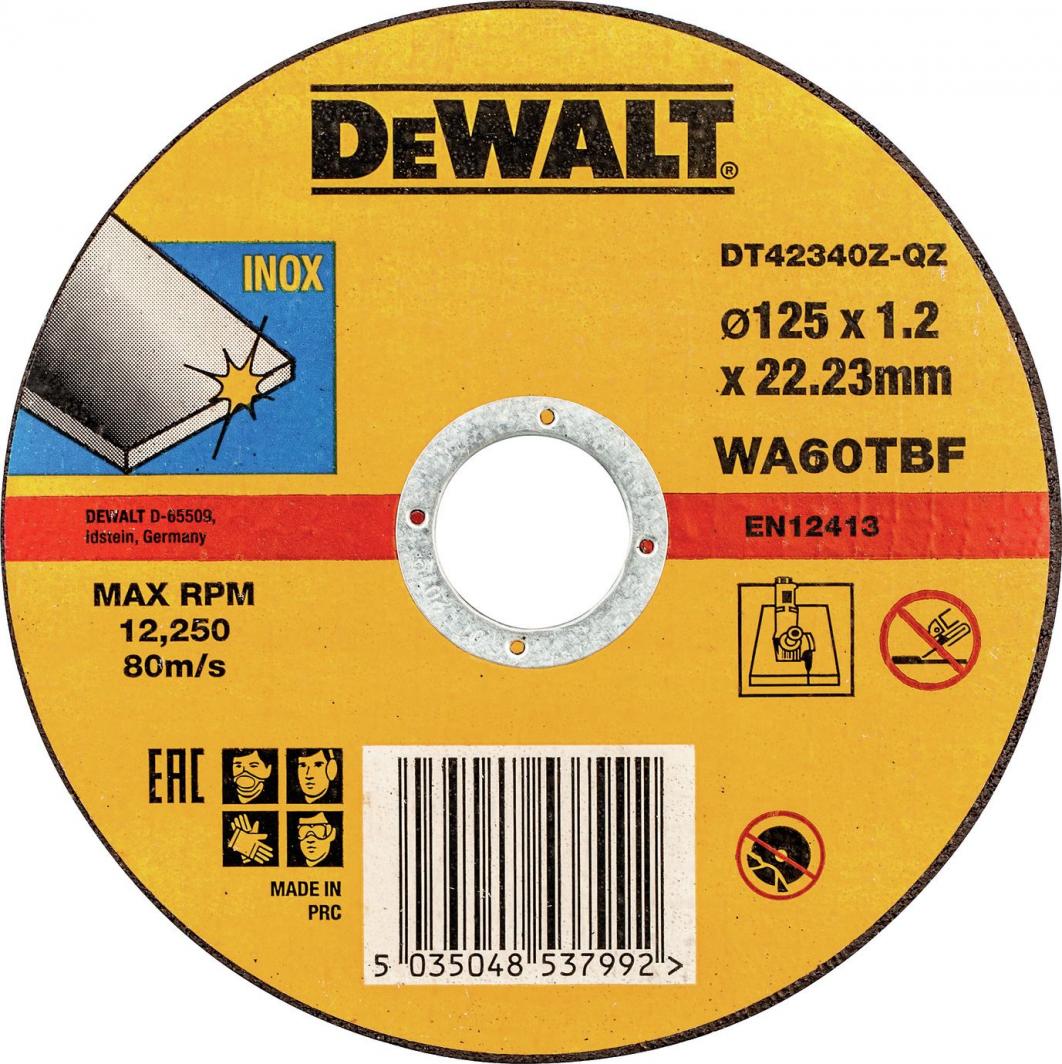 Disk për prerje DeWalt (DT42340Z-QZ), 125x1.2x22.2mm, çelik