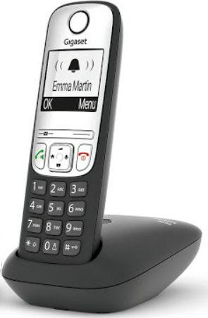 Telefon fiks Gigaset A690, i zi/ argjendtë