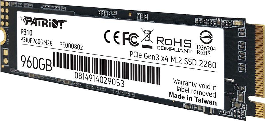 Disk SSD Patriot P310, 960GB, M.2 2280 PCI-E x4 Gen3 NVMe