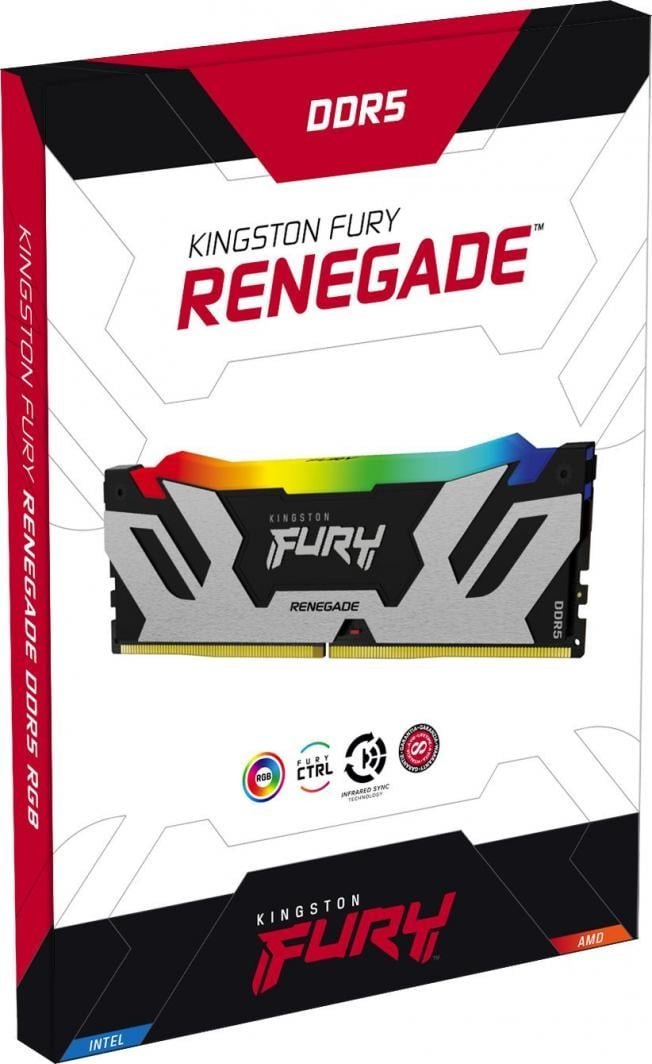 Memorie Kingston Fury Renegade RGB, DDR5, 32 GB, 7200 MHz, CL38, KF572C38RSAK2-32