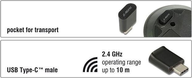 Maus Delock 12526, wireless, USB, i zi