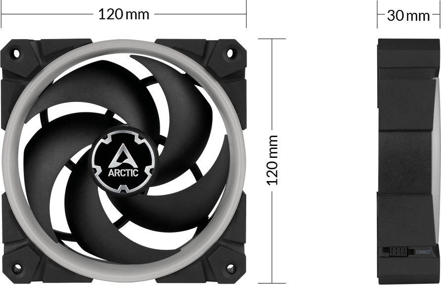 Set ventilatorë Arctic BioniX P120 (ACFAN00156A), A - RGB, 120 mm, 3 copë
