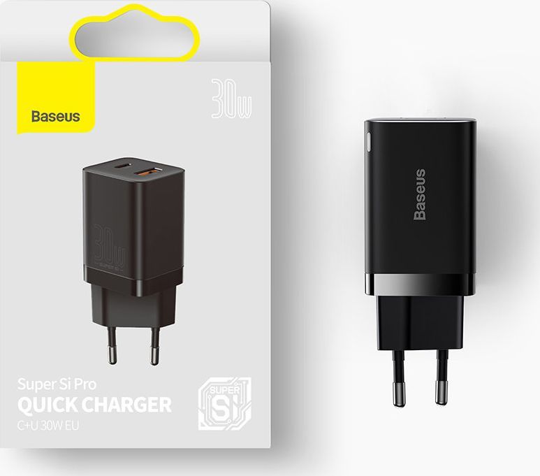 Karikues Baseus Super Si Pro, 1 x USB A 1 x USB C, i zi