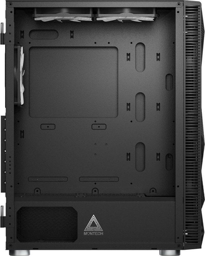 Kasë Montech X3 Mesh Mid Tower, RGB, Tempered Glass, e zezë