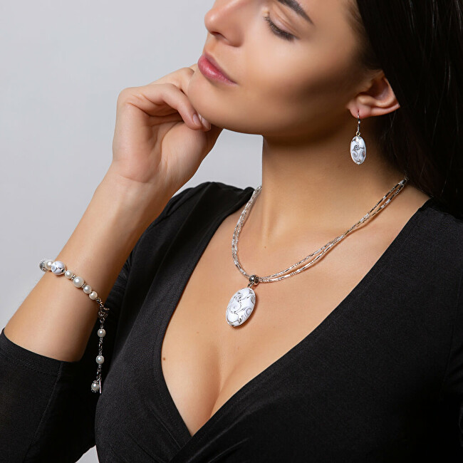 Byzylyk Lampglas Elegant White Lace BP1