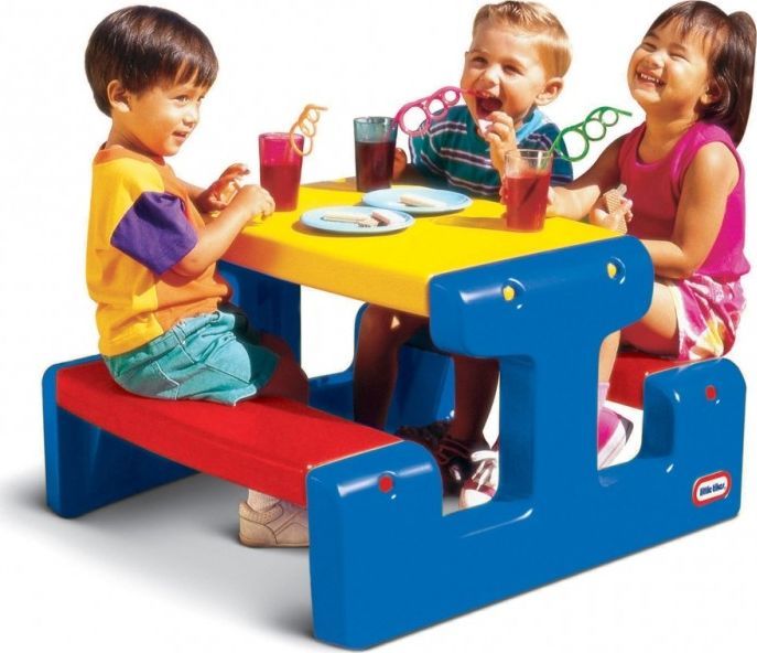 Tavolinë pikniku për fëmijë Little Tikes, e kaltër / kuqe