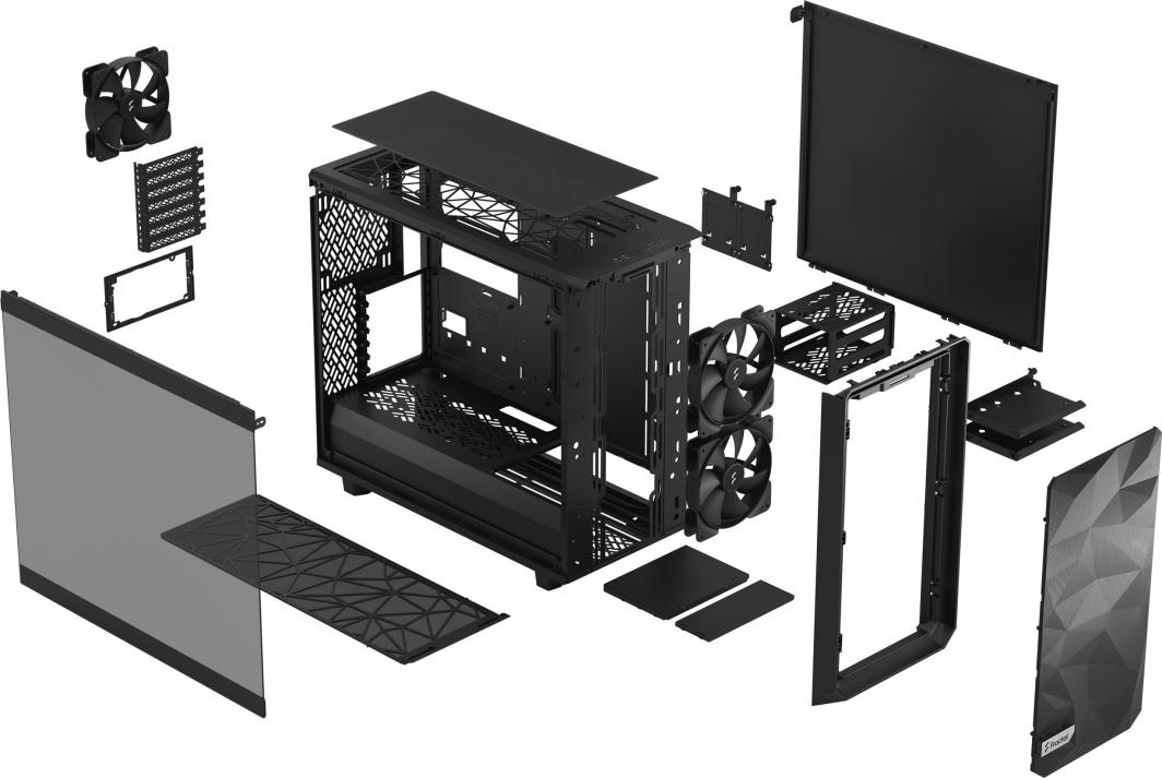 Kasë Fractal Design Meshify 2 Lite TG Light Tint, Midi Tower