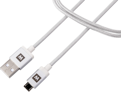 Kabllo MAX MUC2200B, USB 2.0 në Micro USB 2.0, 1m, e argjendtë