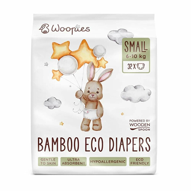 Pelena WoodenSpoon Woopies, të vogla (6 - 10 kg), ECO, 32 copë