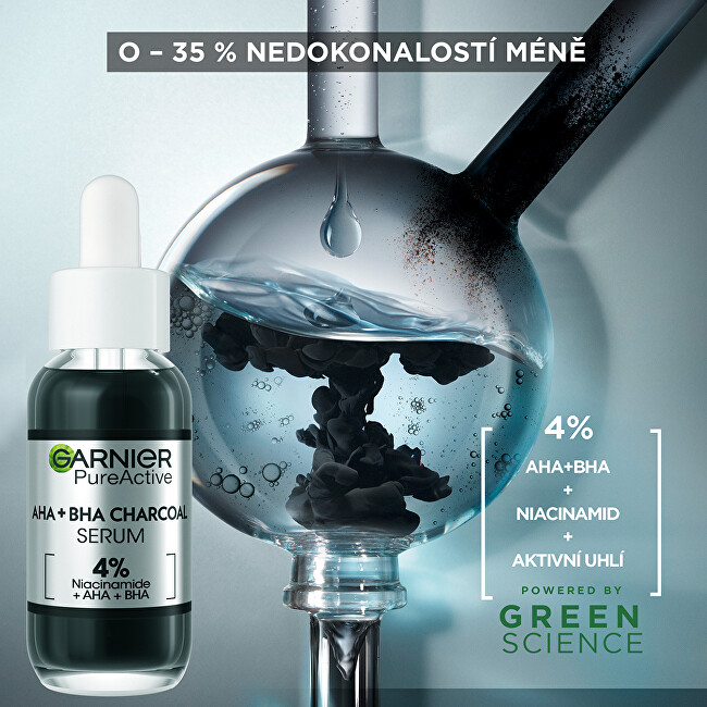 Garnier PureActive AHA + BHA Charcoal Серум против несовршености, 30 ml