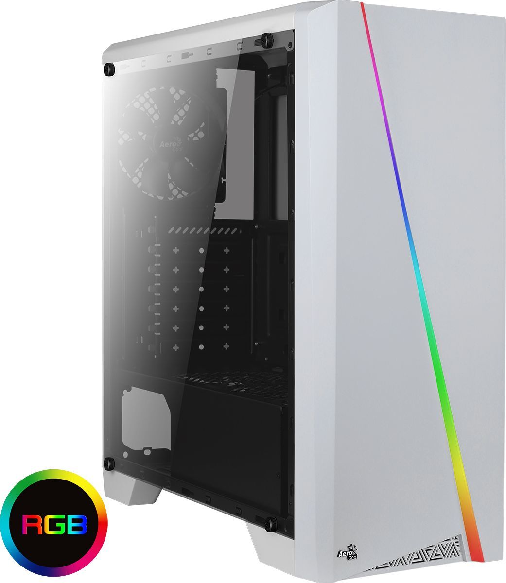 Куќиште за компјутер Aerocool Cylon, бело, Midi Tower